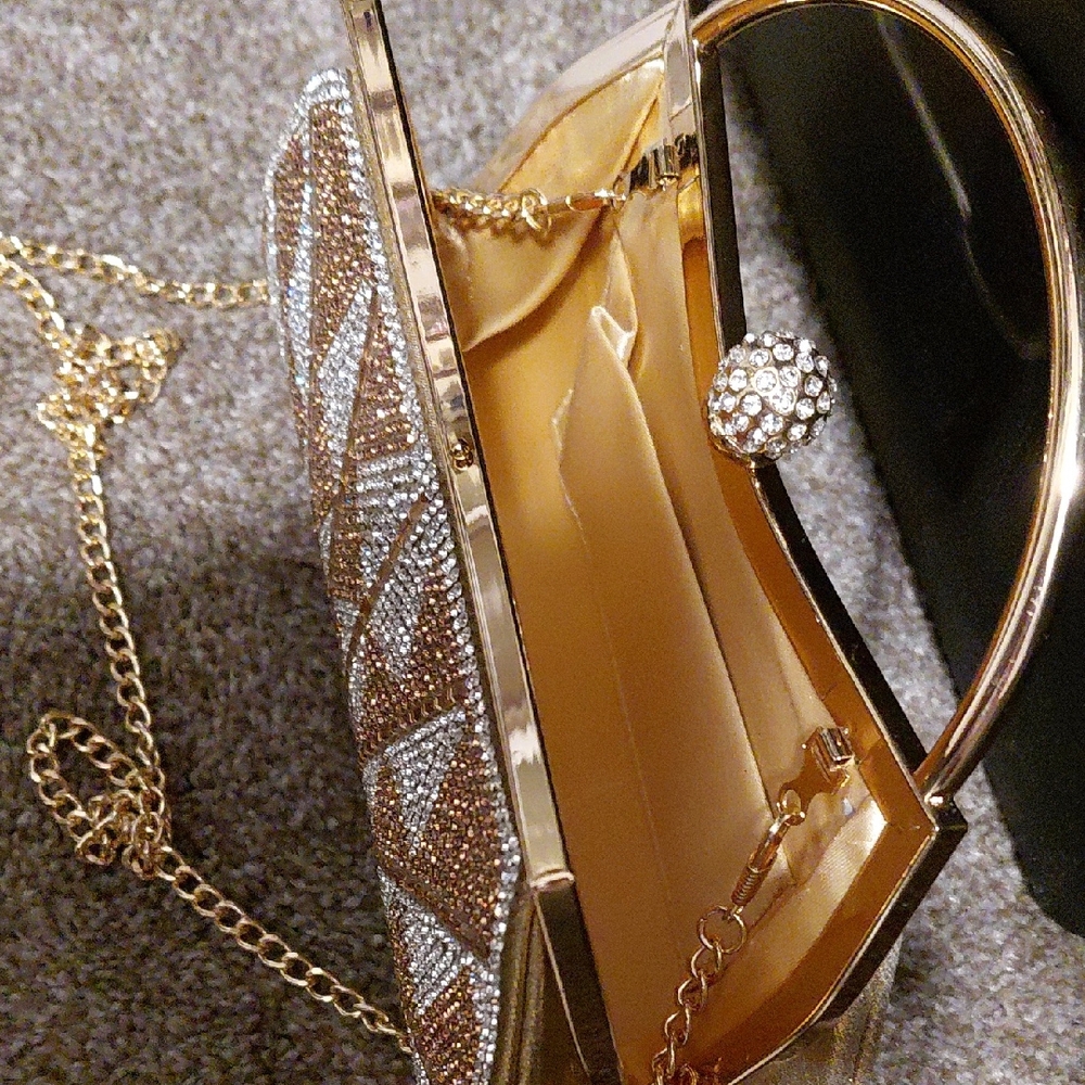 Elegant Gold and Silver Clutch Bag